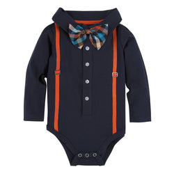 Navy with Orange Suspenders Polo Shirtzie