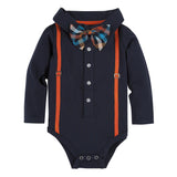 Navy with Orange Suspenders Polo Shirtzie