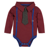 Maroon with Blue Suspenders Polo Shirtzie
