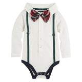 White with Hunter Green Suspenders Polo Shirtzie