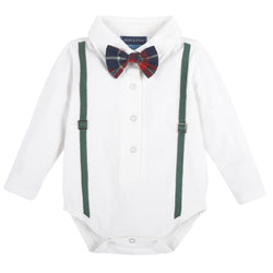 Polo Shirtzie with Holiday Plaid Bowtie