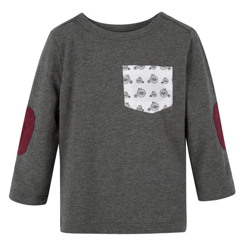 Grey with Bike L/S Pocket Tee
