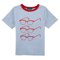 Glasses T shirt Blue Stripes