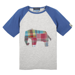 Elephant Tee Heather Grey & Blue