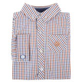 Orange and Navy Check Bicycle Cuff Link Shirt