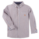 Orange and Navy Check Bicycle Cuff Link Shirt