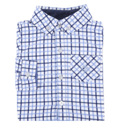 Blue and Navy Open Check Shirt