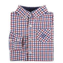 Red and Blue Open Check Shirt