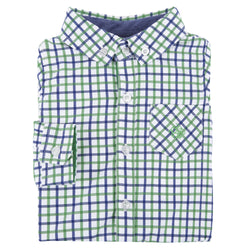 Green and Blue Open Check Shirt