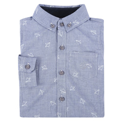 Blue Paper Planes Printed Shirt
