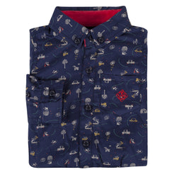 Navy Fun Print Shirt