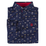 Navy Fun Print Shirt