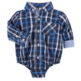 Blue and White Plaid Shirt