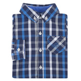 Blue and White Plaid Shirt