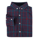 Navy and Maroon Check Flannel Shirt