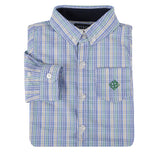 Green and Blue Double Stripe Check Shirt