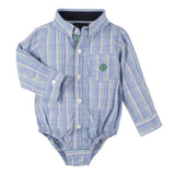 Green and Blue Double Stripe Check Shirt