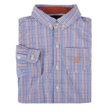 Orange and Blue Double Stripe Check Shirt
