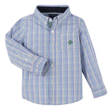 Green and Blue Double Stripe Check Shirt