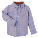 Orange and Blue Double Stripe Check Shirt