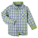 Gingham Shirt in Lime Green &  Blue