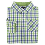 Gingham Shirt in Lime Green &  Blue