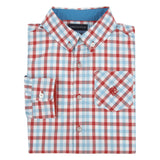 Gingham Shirt in Red & Aqua