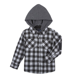 Hooded Check Flannel Shirt