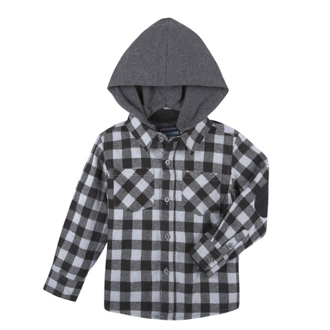 Hooded Check Flannel Shirt