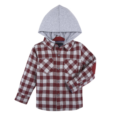 Hooded Check Flannel Shirt