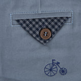 Dusty Blue with Bicycle Twill Pants