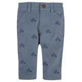 Dusty Blue with Bicycle Twill Pants