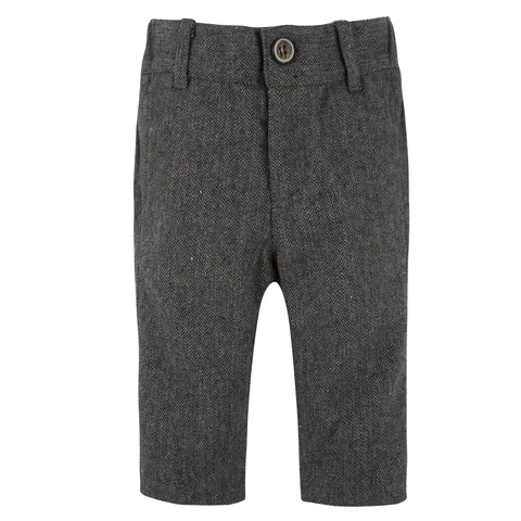 Grey Herringbone Suit Pant