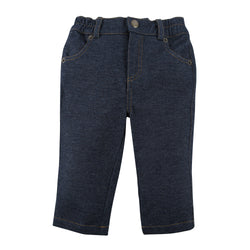 Blue Knit Denim Pants