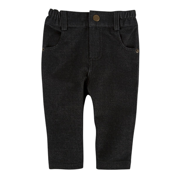 Black Knit Denim Pants