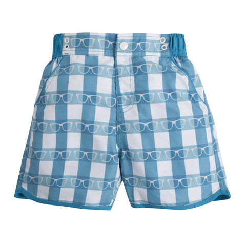 Eyes Down Here: Teal Swim Trunks