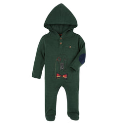 Hunter Green Hound Print Sweater Romper