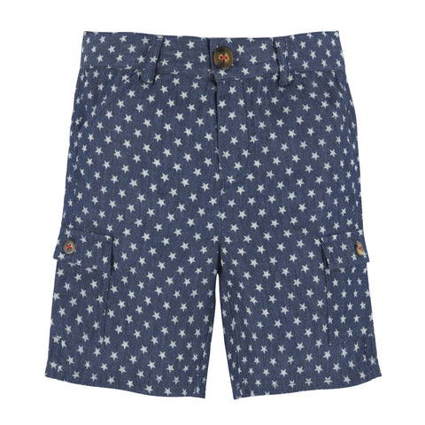 Star Printed Navy & White Shorts