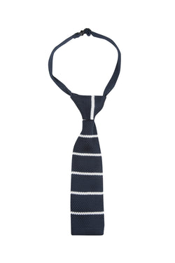 Preppy: Navy Striped Knit Tie