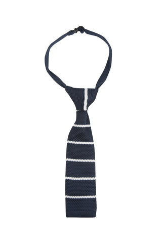 Preppy: Navy Striped Knit Tie
