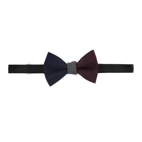Grey, Navy, and Maroon Bowtie