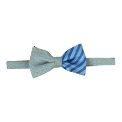 Eye Glasses Printed Bowtie in Aqua