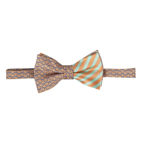 Eye Glasses Print Bowtie: Orange