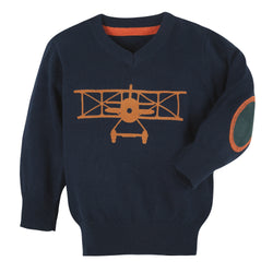 Navy Airplane Sweater