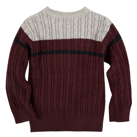 Maroon Cable Knit Sweater
