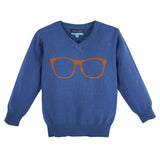 Glasses Sweater in Blue