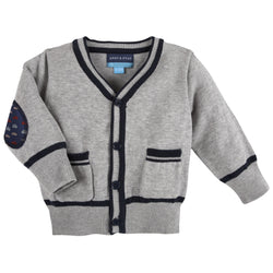 Varsity Cardigan with Car Elbow Patches