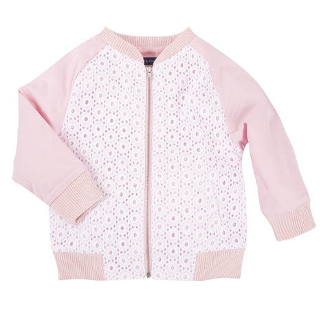 Varsity Love: Pink & Eyelet Varsity Jacket