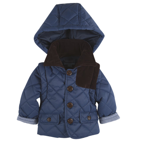 Blue Quilted Convertible Jacket