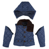 Blue Quilted Convertible Jacket